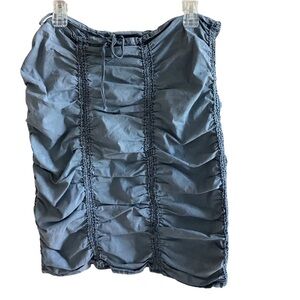 XCVI Blue Ruched Pencil Skirt